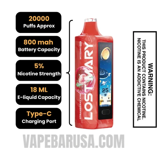 Strawberry Kiwi Lost Mary MO20000 Disposable Vape Specifications