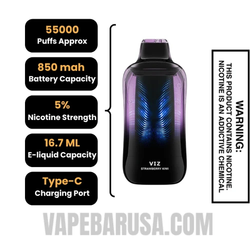 Strawberry Kiwi Lost Mary VIZ 55K Disposable Vape Specification