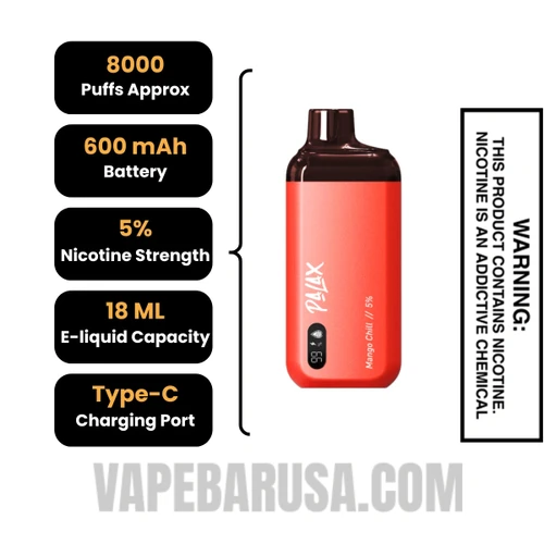 Mango Chill Palax KC8000 Disposable Vape Specifications