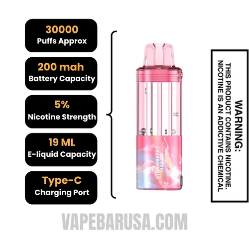 Strawber ry Mango Foger Switch Pro 30K Disposable Vape Pod Specifications