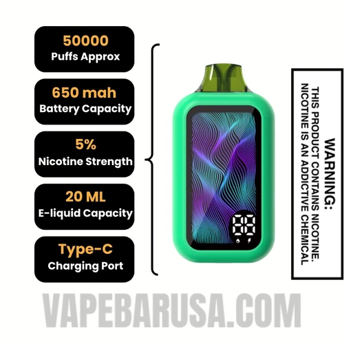 Cool Mint Nixa Bar 50K Disposable Vape Specifications