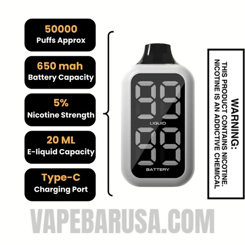 Naked (Unflavored) Nixa Bar 50K Disposable Vape Specifications