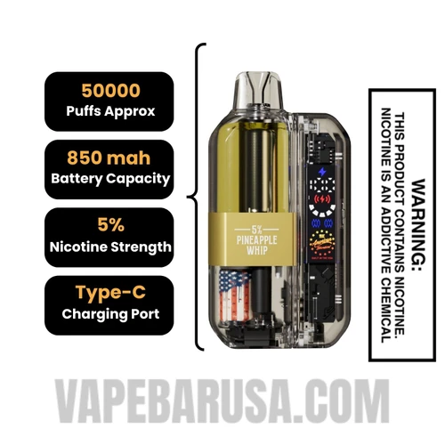 Pineapple Whip American Standard 50K Disposable Vape Kit Specifications