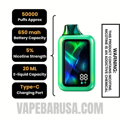 Jewel Mint Nixa Bar 50K Disposable Vape Specifications