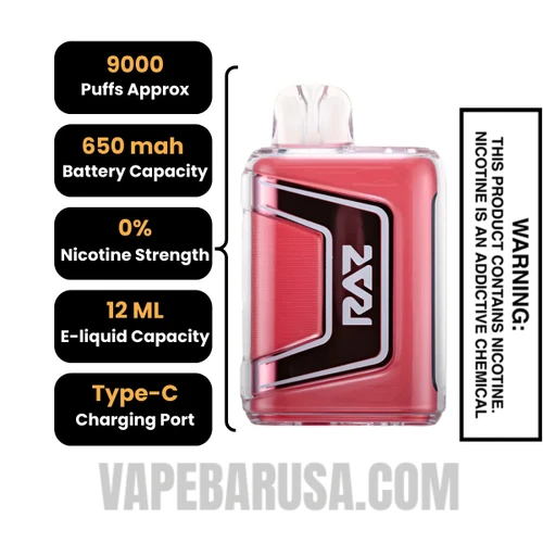 Night Crawler RAZ Disposable Vape 0% Nic Specifications