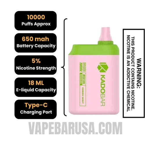 Fresh Mint Kado Bar BR5000 Disposable Vape Specifications