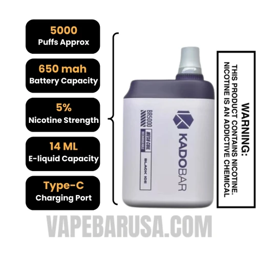 Black Ice Kado Bar BR5000 Disposable Vape Specifications