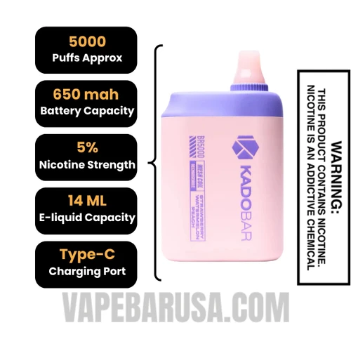 Strawberry Watermelon Peach Kado Bar BR5000 Specifications