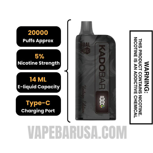 Jungle Berries Kado Bar Vintage Edition 20000 Puffs Disposable Vape Specifications 