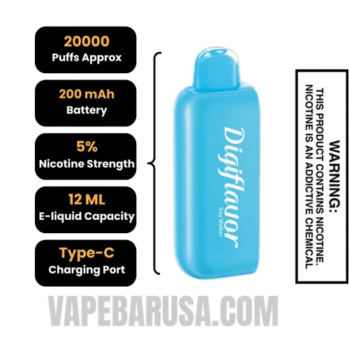 Day Walker Digiflavor BRK 20K Disposable POD Specifications