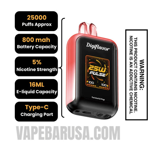 Triple Berry Digiflavor Sky 25K Vape Specifications