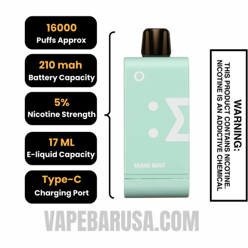 Miami Mint Off-Stamp SW16000 Disposable Pod Specifications
