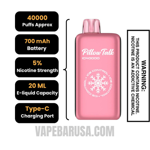 Tropical Rainbow Blast Pillow Talk IC40000 Disposable Vape Specifications