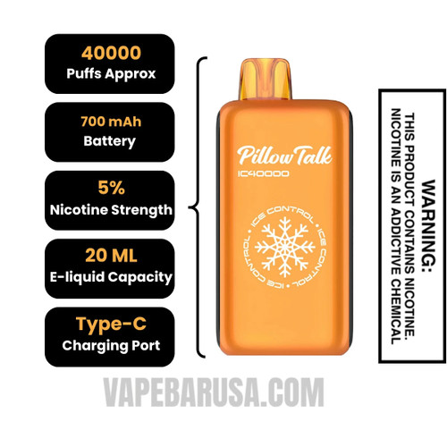 Strawberry Mango Pillow Talk IC40000 Vape Specifications