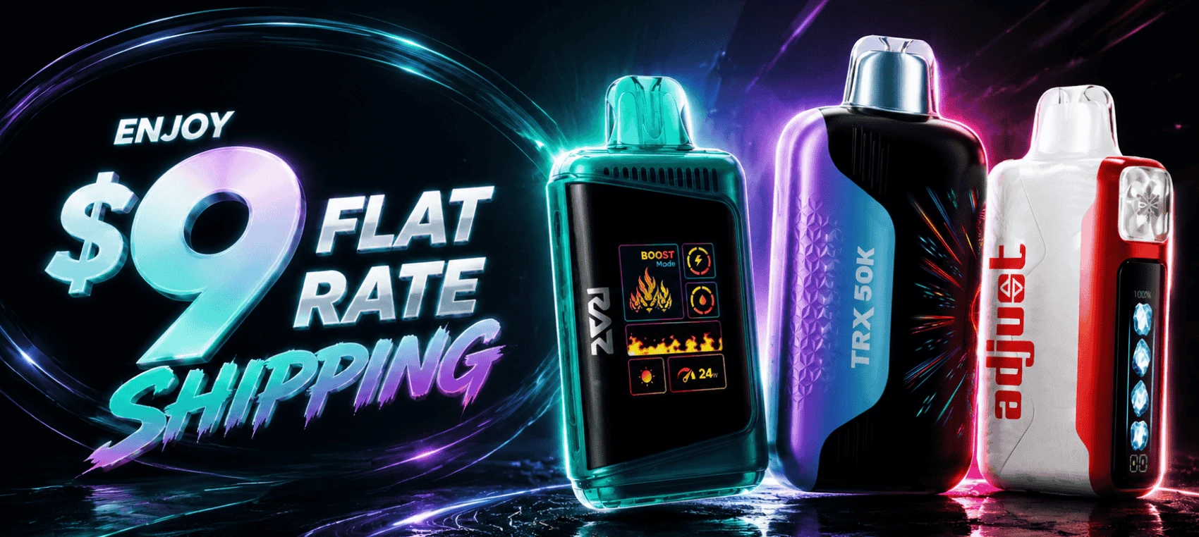 Enjoy $9 Flat Rate Shipping