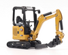 1:50 Cat 301.7 CR Mini Hydraulic Excavator - Next Generation - With attachments including: General Duty bucket, Ditch Cleaning bucket, Auger, Hammer Attachments