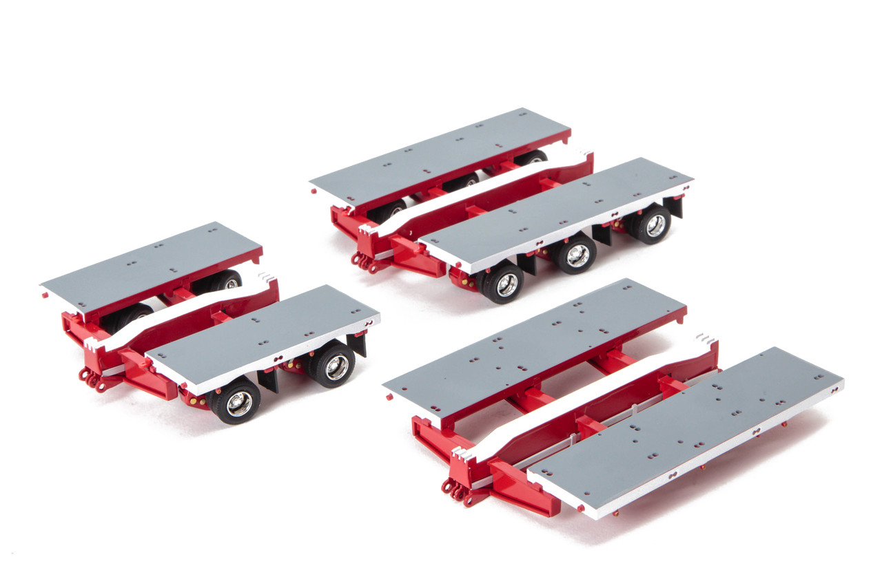 1:50 diecast scale model of Drake Steerable Low Loader Trailer Accessory Kit in White and Red