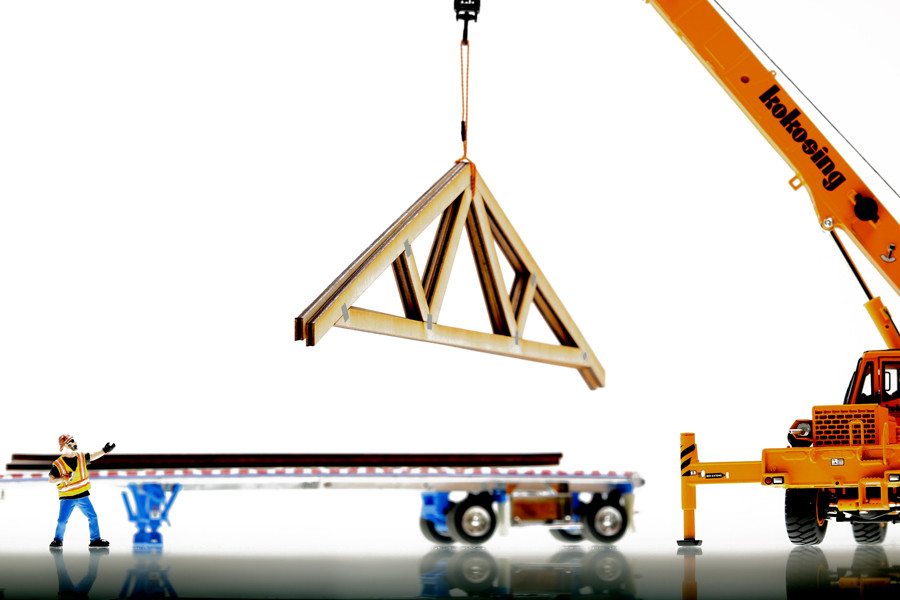 Laser Cut Wooden Trusses Lifting Kit Version 1 - alternate view 2