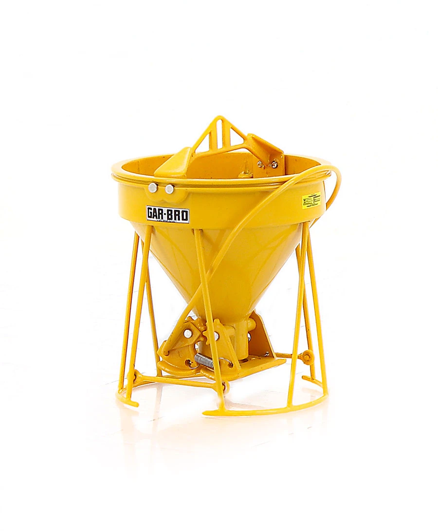 Gar-Bro "R" Series Lightweight Round-Gate Concrete Bucket - Yellow - alternate view 2
