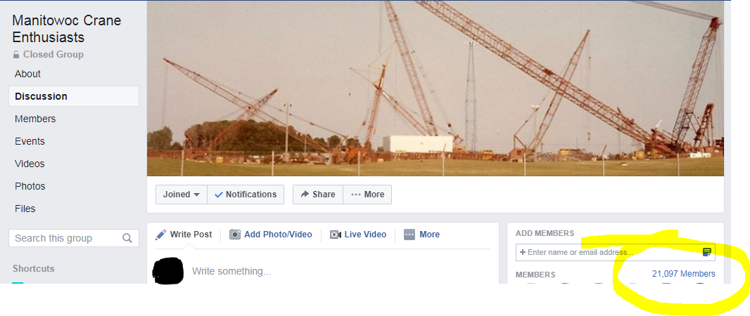 Manitowoc Crane Enthusiasts Facebook Page