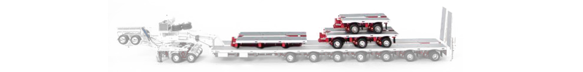 1:50 diecast scale model of Drake Steerable Low Loader Trailer Accessory Kit in White and Red