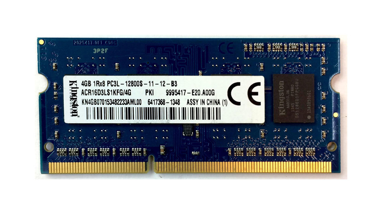 Kingston 4GB 1600MHz DDR3 PC3-12800 non-ECC Unbuffered Rank1 SoDIMM OEM  Memory ACR16D3LS1KFG/4G