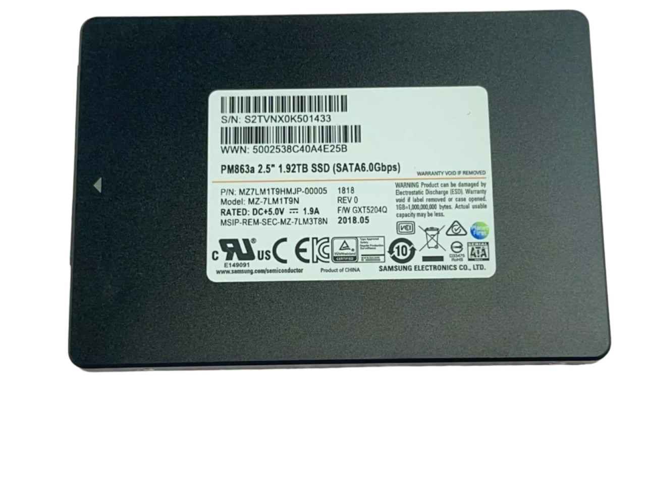 Samsung PM863A 1.92TB SSD 2.5