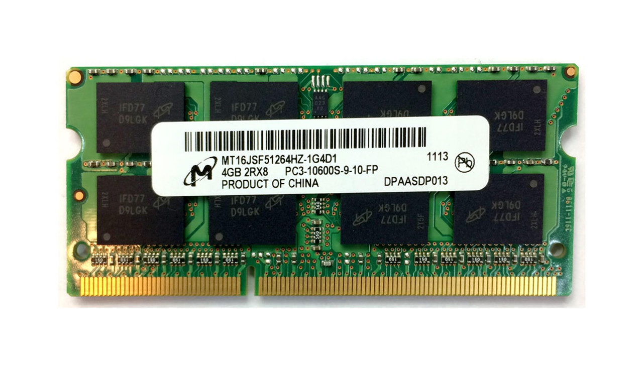 Micron 4GB 1333MHz DDR3 PC3-10600 non-ECC Unbuffered SoDimm Rank2 OEM  Memory MT16JSF51264HZ-1G4D1