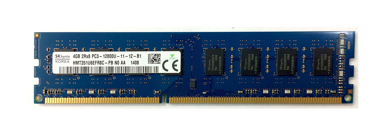 Hynix 4GB DDR3 1600MHz PC3-12800 CL11 240-Pin DIMM Dual Rank Desktop Memory  Module HMT351U6EFR8C-PB