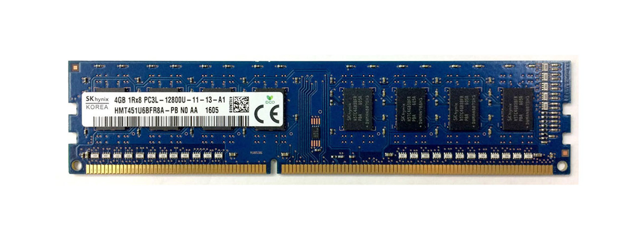 Hynix 4GB DDR3 1600MHz PC3-12800 240-Pin non-ECC Unbuffered CL11 DIMM 1.35V  Single Rank Desktop HMT451U6BFR8A-PB