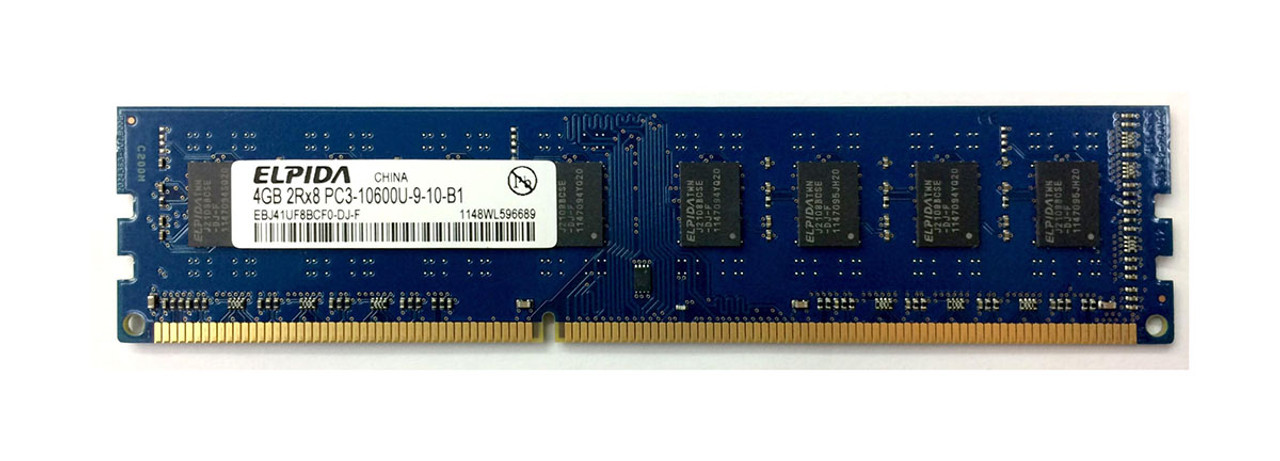 Elpida 4GB DDR3 1333MHz PC3-10600 non-ECC Unbuffered 240-Pin DIMM Dual Rank  Desktop Memory EBJ41UF8BCF0-DJ
