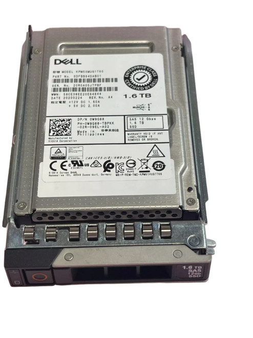 Dell W9G88 1.6TB SAS 12Gbps Write Intensive SIE 2.5'' SSD 0W9G88 KPM5XMUG1T60