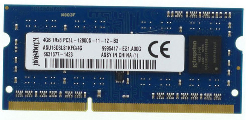 Kingston 4GB 1600MHz DDR3 PC3-12800 204-Pin SoDIMM Single Rank Notebook Memory ASU16D3LS1KFG