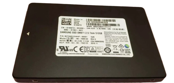 Samsung 016NT3 512GB SSD 2.5" SATA SOLID STATE DRIVE DELL 16NT3 500GB