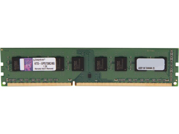 Kingston 8GB DDR3 1600MHz PC3-12800 240-Pin DIMM non-ECC Unbuffered Dual Rank Desktop Memory KTD-XPS730C/8G