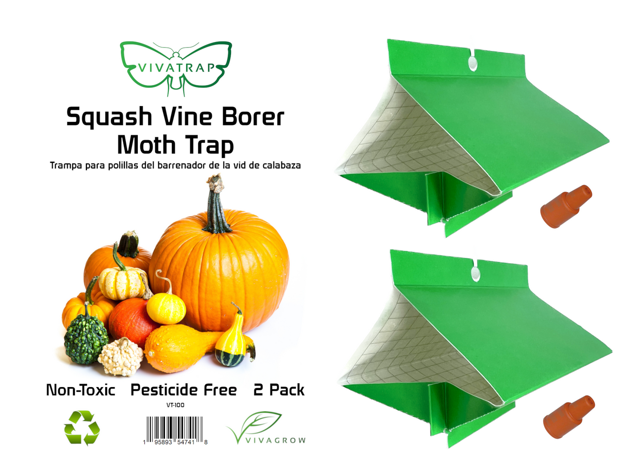 VivaTrap! VT-100 Squash Vine Borer Trap & Pheromone Lure 2 Pack 195893547418