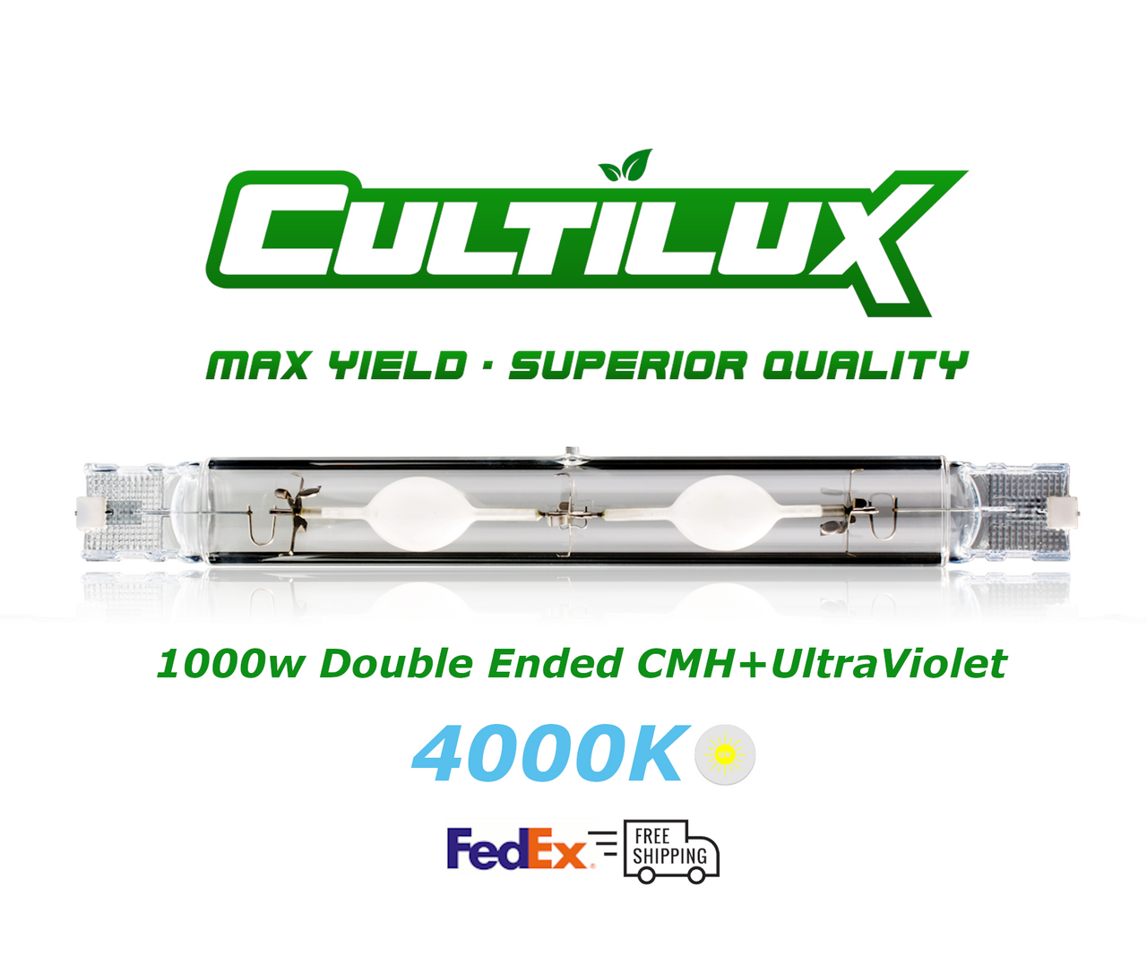 Cultilux CMH 1000W Double Ended 4000K + UV Grow Lamp