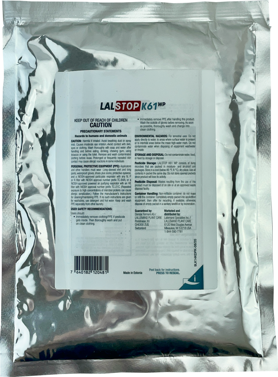 LALSTOP K61 by Lallemand 100 Gram Packet back