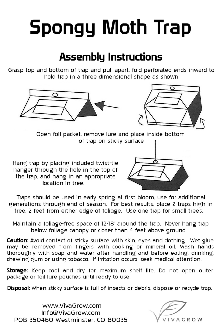 VivaTrap VT-108 Spongy Moth Trap & Lure Instructions 199284656093