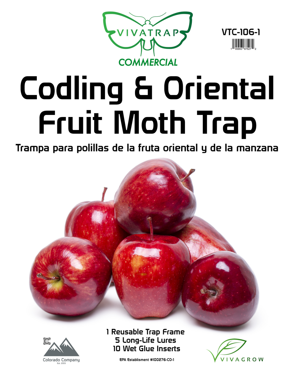 VivaTrap Commercial VTC-106-1 Re-usable Codling Moth & Oriental Fruit Moth Trap Kit