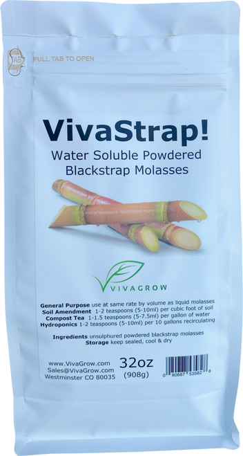 VivaStrap! 32oz (2lb) Water Soluble Powdered Blackstrap Molasses