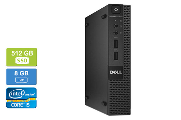 DELL 3020 MICRO (100141) Intel Core i5-4590T 8GB 512GB SSD Win 10 Pro