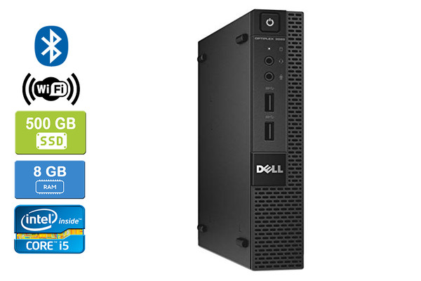 DELL 3020 MICRO (100721) Intel Core i5-4590T 8GB 500GB SSD Win 10 Pro