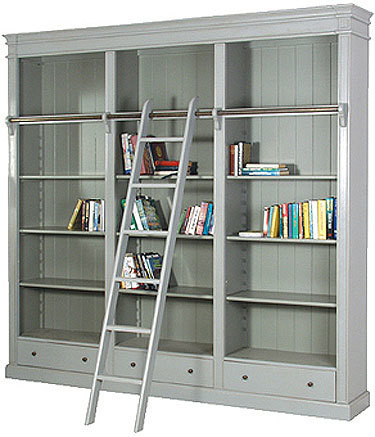 Grey Library Bookcase, French style