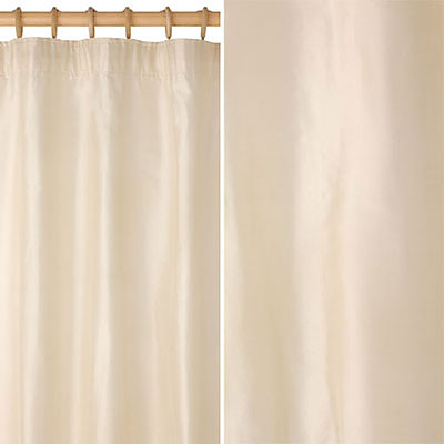 Cheap Silk Curtains 50 inches wide rod pocket and ring clips