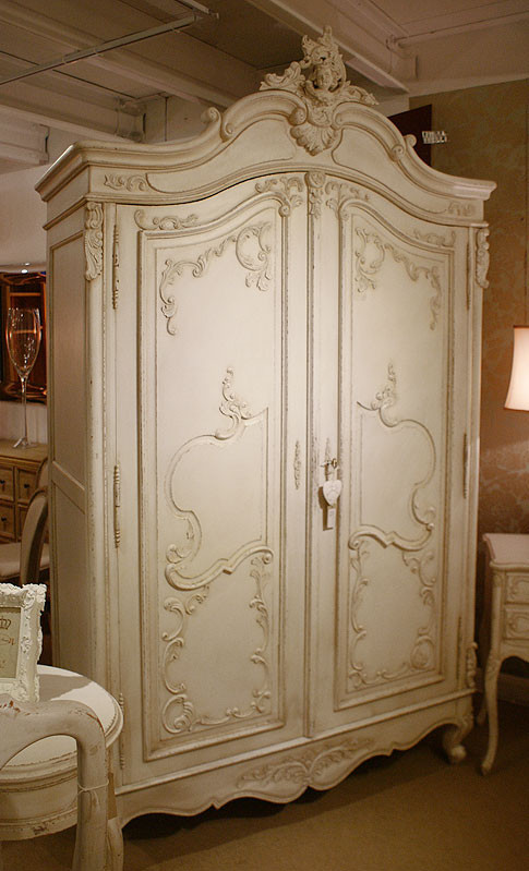 french Chateau Ivory Armoire wardrobe