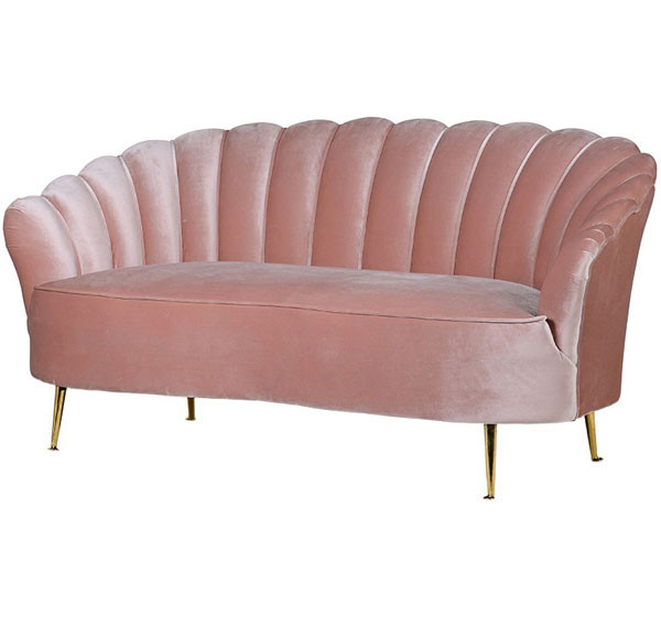 Pink Velvet Loveseat