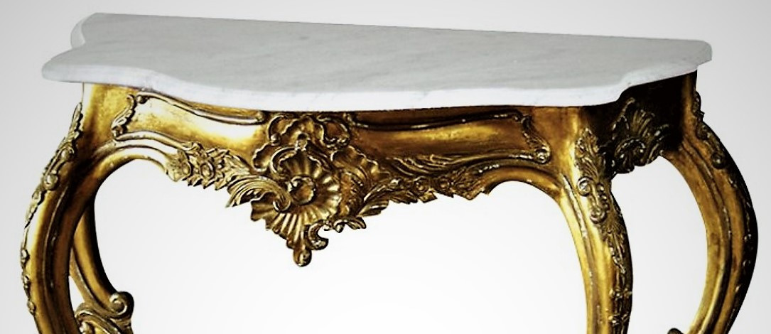 Versailles Small Console Table with Marble Top