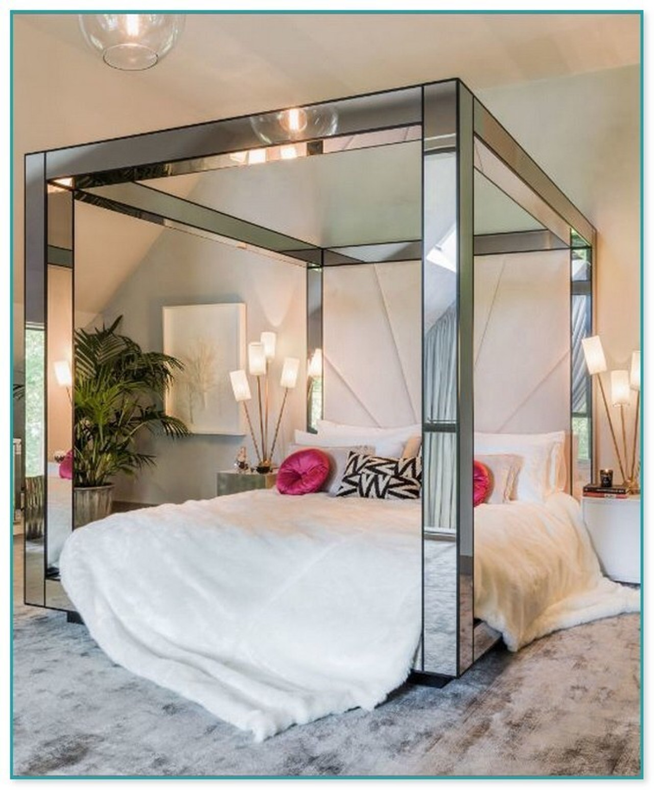 Mirrored Four Poster Bed Luxury Mirrored Furniture