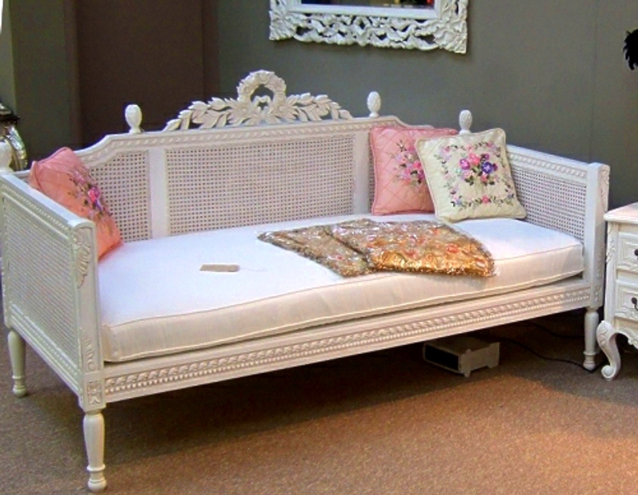 white leather daybed sofa